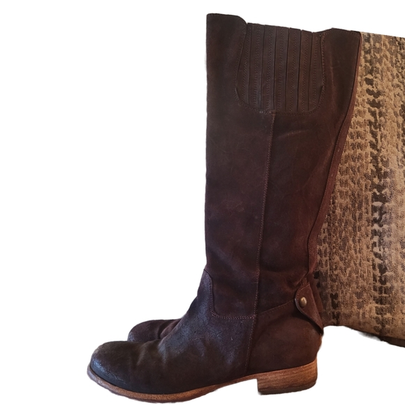 Alberto Fermani Suede Tall Flat Boot in Brown sz 8.5 - Picture 2 of 9